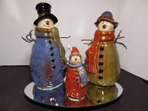 Espejo vintage de Navidad FAMILIA MUÑECO DE NIEVE Kirkland's Potter Garden Collection 12 - Imagen 1 de 24