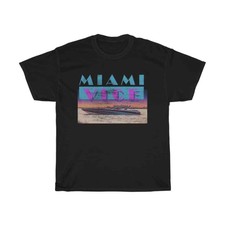 Miami Vice Scarab Boat 80s Retro TV Faded T-Shirt