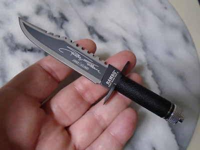 Rambo II Limited Signature Mini Bowie Combat Knife HCG 9432 Leather Sheath New - Image 1 of 4