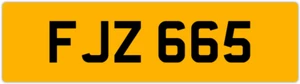 FJZ 665 F 3X3 DATELESS PRIVATE NUMBER PLATE FIN FIONA FRED FAS FAZ FRAN FERN FAY - Picture 1 of 1