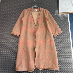 J. Jill Brown Paisley Pattern Long Open Cardigan Sweater Women's Size MP - Picture 1 of 7