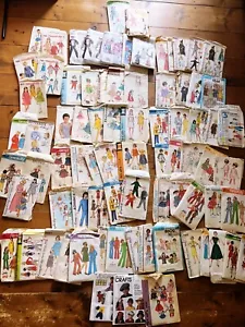 Vintage Children’s Sewing Patterns Huge Lot 80 Patterns Sizes 1-Pre Sub Teen - Picture 1 of 14