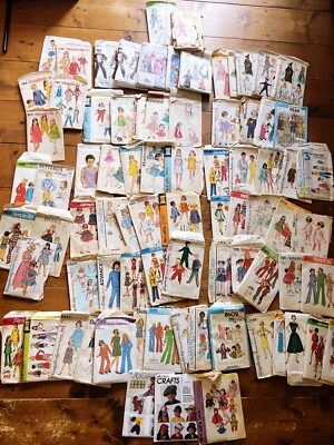 Vintage Children’s Sewing Patterns Huge Lot 80 Patterns Sizes 1-Pre Sub Teen - Image 1 of 4