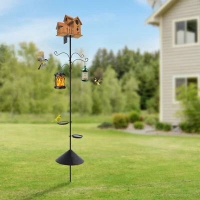 Poste de alimentación de aves ajustable con deflector a prueba de ardillas, poste de alimentación de aves Foto 1 de 4