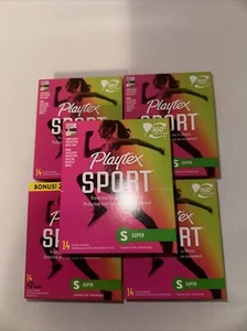 5PK Playtex Sport Tampon, Super Absorbency, 14 ct, Each NEW Sealed - Picture 1 of 2
