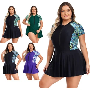Womens Swim Dress Party Swimsuit Oversized Swimwear Tropical Getaways Wetsuit - Picture 1 of 68