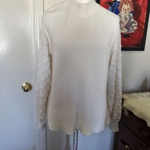 CECE Damen Langarm Pullover Antikweiß Größe L Neu mit Etikett - Bild 1 von 11