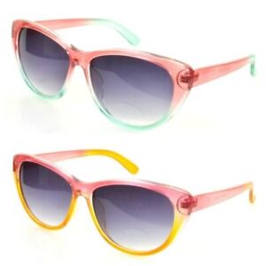 VTG 50s/60s Style Cats Eye Pink Sunglasses Bright Colourful Ombre Two Tone