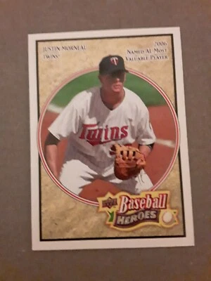 2008 Upper Deck Baseball Hero's Justin Morneau baseball card #100. Minnesota  - Image 1 of 2