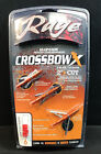 Rage Slip Crossbow 3Pk 100 Grain 2"+Cut Ss Blades With Tip Blade Nip.