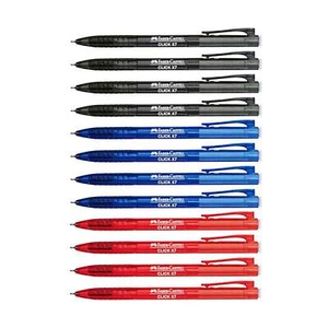 12pcs Faber Castell Click X7 Retractable Ball Point Pen 0.7mm | Black Blue Red - Picture 1 of 8
