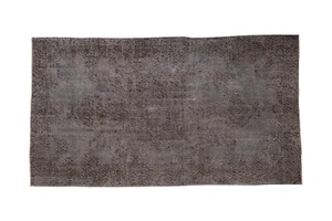 Overdyed rug, Gray turkish rug, Vintage area rug, Wool rug, 5x8.3 ft - Picture 1 of 11