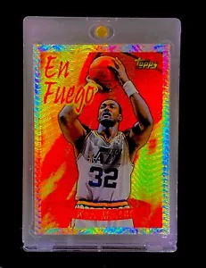 KARL MALONE RARE HYPER SILVER REFRACTOR Holo Topps Chrome - UTAH - Picture 1 of 6