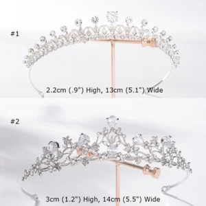 Simply Styles Elegant CZ Crystal Tiara Crown Wedding Bridal Party Pageant Prom - Picture 1 of 9