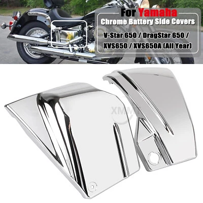 ABS Battery Side Cover For Yamaha V-Star XVS650 Custom Classic Silverado Chrome Foto 1 de 4
