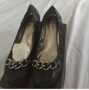 Preowned Bisou Bisou black Nola block heel shoe 10M USA - Picture 1 of 7
