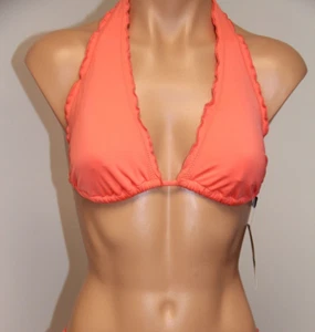 New Bar III Swimsuit Bikini Top Sz XS Coral Reef Halter Slide Bra - Picture 1 of 5
