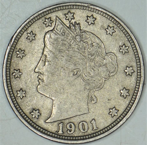 1901 Liberty Nickel; Nice XF Cover