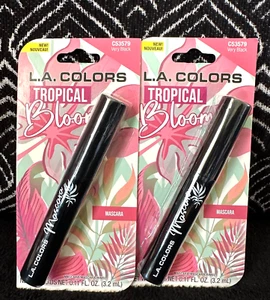 2pk LA COLORS TROPICAL BLOOM VERY BLACK C53579 BOLD FULL VOLUME EYELASH MASCARA - Picture 1 of 4