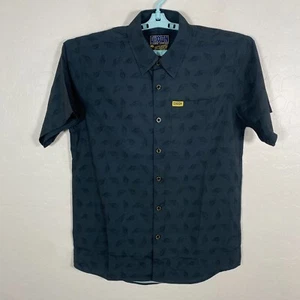 Dixxon Shirt Mens Small Gray Button Up Saturday Night Special Gun AOP - Picture 1 of 8