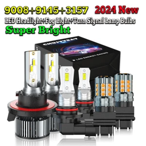 6X LED Headlight + Fog Light + Front Turn Signal Bulbs For Hummer H3 2006-2010 - Picture 1 of 24