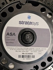 Stratasys 333-90509 ASA LightGrey 90ci Filament Spool for F123 Series 3DPrinter - Photo 1/8