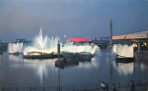 Fountains of the Planet Worlds Fair Owens Corning Postcard New York - Picture 1 of 2