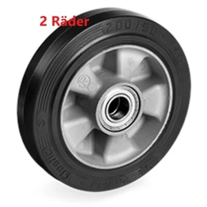 2 Stk. Gummirad 200 mm Hubwagenräder Hubwagen Rad Gummi Rad 200, viele Varianten - Bild 1 von 4