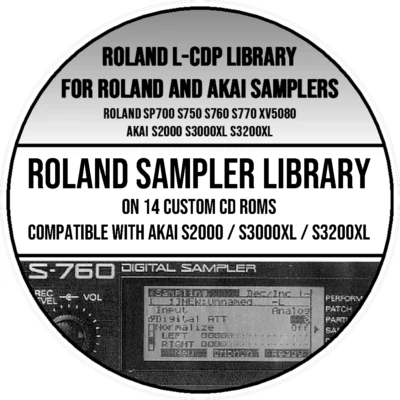 Volle Roland L-CDP-Bibliothek auf 14 benutzerdefinierten CD-Roms passt auch AKAI S2000 S3000 S3200 - Bild 1 von 4