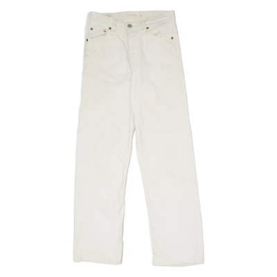 Pantalones de pana LEVI'S Ribcage BIG E para mujer blancos ajustados rectos W26 L26 Foto 1 de 4