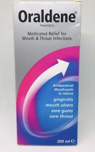 3 X Oraldene Medicated Relief For Mouth & Throat Infection, 200ml X 3 Exp:02/23
