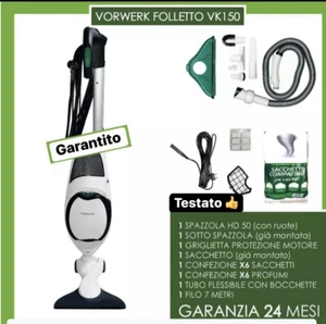 FOLLETTO VK150 ASPIRAPOLVERE VORWERK HD50 CON GARANZIA TUBO BOCCHETTE SACCHETTI - Foto 1 di 7