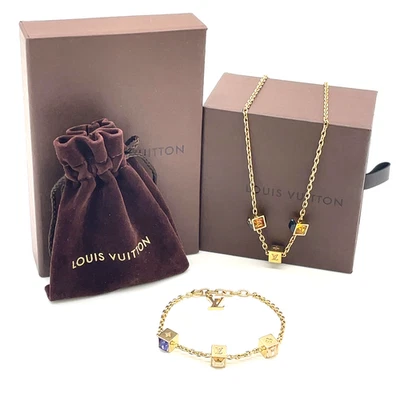 Autêntica pulseira de jogo Louis Vuitton / colar conjunto de 2 /B/D RT100021 - Imagem 1 de 4