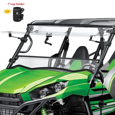 Parabrisas plegable ventilado abatible para Kawasaki Teryx4 800/4 S resistente a arañazos Foto 1 de 4
