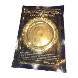 1988 Silver-Plated 4" Drink Coaster Made In Italy Readers Digest - Picture 1 of 2