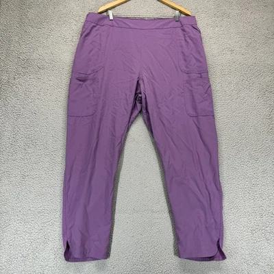 Pantalones cargo Scrubstar para mujer cintura alta pierna recta púrpura talla 3XL Foto 1 de 4