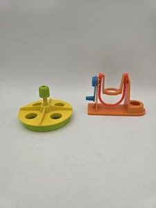 Vintage Little People Springseil Schaukel und gelb grün Merry Go Round Park - Bild 1 von 6