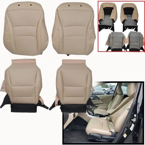 Driver & Passenger Leather Seat Cover Light-Tan For 2013 2014-2017 Honda ACCORD  - Picture 1 of 9