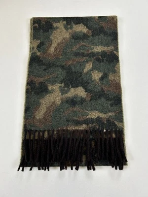 *MINOR DEFECT* Polo Ralph Lauren Wool Blend Green Camouflage Scarf - Image 1 of 3