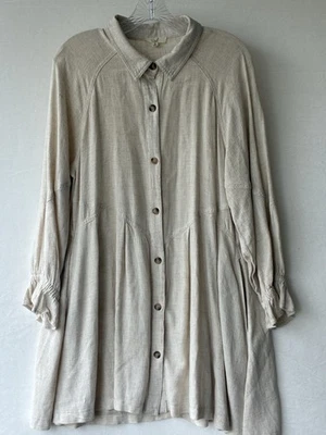 Easel Boho Peasant Blouse Button Front Long Sleeve Flowing Top/dress Small - Image 1 of 4