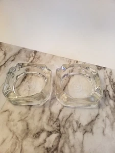 Vintage Sheridan Hotel Clear Glass Square Ashtray Lot Of 2 ~3.5 Inches - Picture 1 of 5