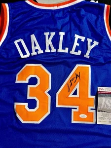 CHARLES OAKLEY SIGNED JERSEY NEW YORK KNICKS OAK TREE JSA CERTIFIED - Picture 1 of 1
