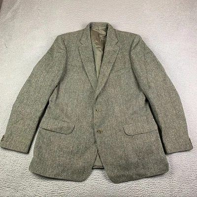 Magee Donegal Tweed Blazer Jacket Sport Coat Mens 44L Wool Herringbone Green - Image 1 of 4