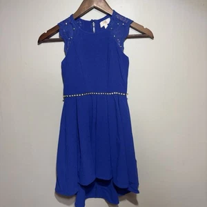 GB Girls Blue Fit And Flare Cocktail Dress - Picture 1 of 7
