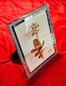 IZIDDO 9x11 Picture Frame Glitter Photo Frame Silver Horizontal or Vertical NEW - Picture 1 of 6