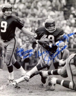 SONNY JURGENSEN BOBBY MITCHELL SIGNED 8x10 PHOTO +BIG QUOTE REDSKINS BECKETT BAS Foto 1 de 2