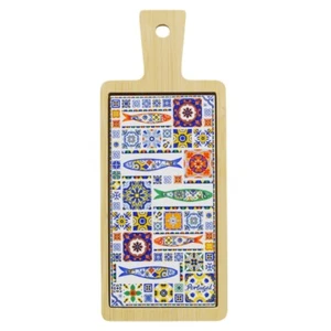 Portuguese Ceramic Tile Tray – Sardine and Azulejo Tile Design - Picture 1 of 2