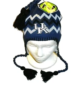 Kentucky Wildcats Mens Zephyr Adult Beanie Winter Tassel Hat Cap New Ncaa - Picture 1 of 2