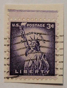 Franqueo de EE. UU. ~ Estatua de la Libertad ~ Cancelado/Publicado ~ 3¢ Sello Púrpura - B06 - Imagen 1 de 6