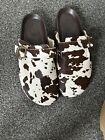 Next Cow Print Leather Clog Shoes New Size 6.5 Retail £38